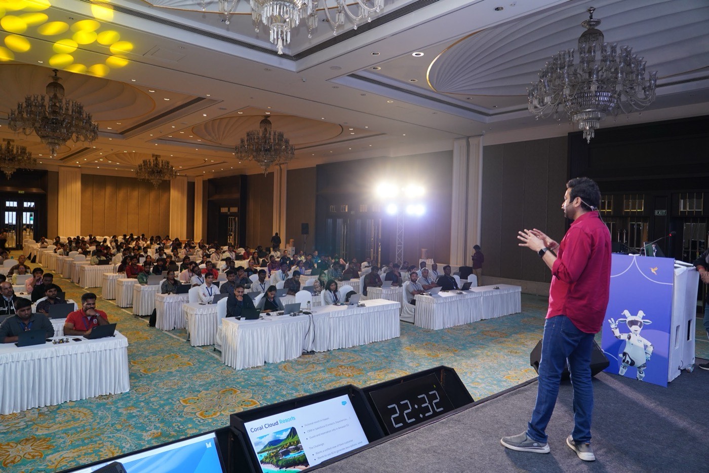 Live demo to a packed ballroom